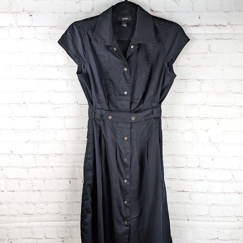 Alfani Sleeveless Black Dress w/ Silver Stud Buttons - Size 2
